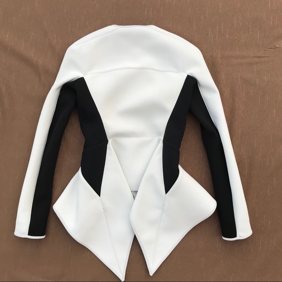 Gareth Pugh white black neoprene jacket 4 6 RARE - Picture 3 of 8